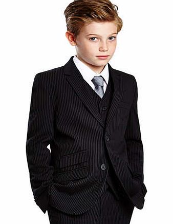 Boys Turin Pin Stripe Jacket, black 2057188513