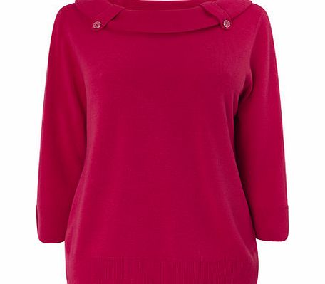 Bhs Bright Pink Bardot Neckline Supersoft Jumper,