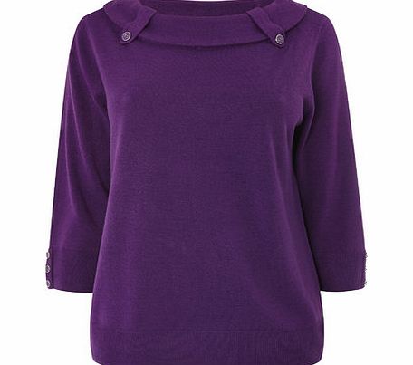 Bhs Bright Purple Bardot Neckline Supersoft Jumper,
