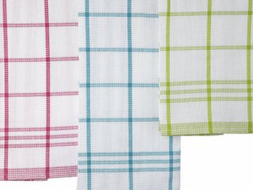 Bhs Brights Essentials check waffle set of 3 tea