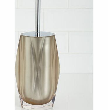 Bronze Faceted Resin Toilet Brush, bronze