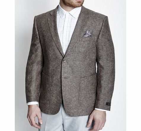 Bhs Brown Tailored Linen Blend Jacket, Brown