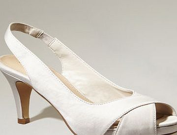 Bhs Champagne Cross Over Sling Bridesmaid Shoes,