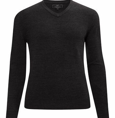 Charcoal Supersoft V Neck Jumper, Grey BR53A01FGRY