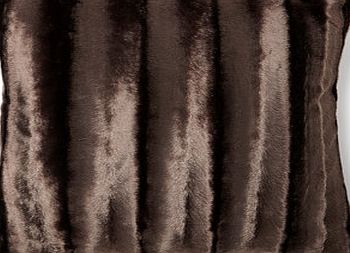 Bhs Chocolate shiny faux fur cushion, chocolate