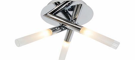 Bhs Chrome Crux 3 Light Tubular Flush, chrome