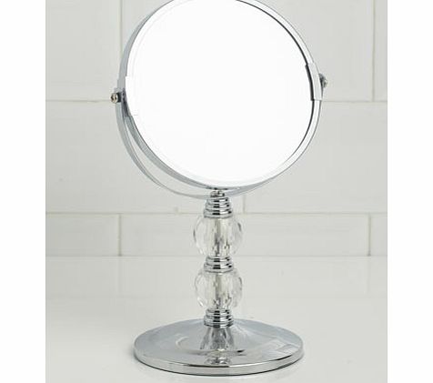 Chrome double crystal ball mirror, chrome