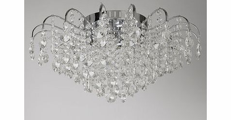Bhs Chrome large Angelina Flush Fitting Ceiling