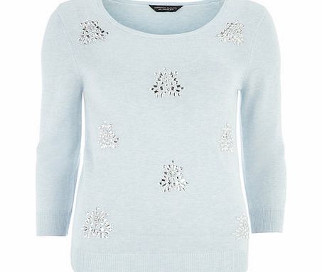 Bhs Cluster Embellished Jumper, blue 19128651483
