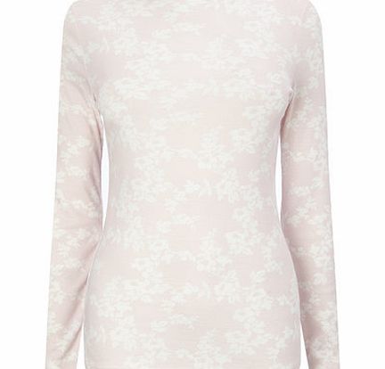 Bhs Coral All Over Printed Floral Slash Neck, coral