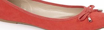 Bhs Coral Ballerina Pumps in Microsuede, Paprika