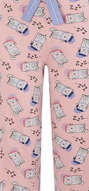 Bhs Coral Ladies Cat Print Jersey Crop Pant, coral