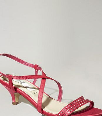 Bhs Coral Satin Strippy Bridesmaid Shoes, coral