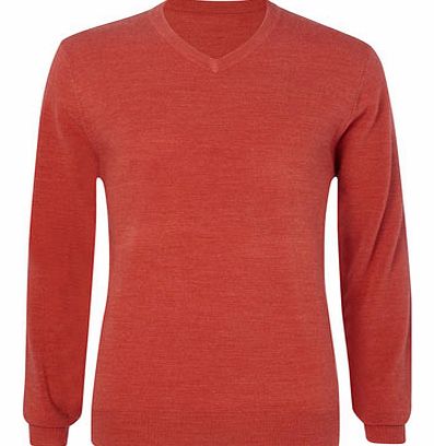 Coral Supersoft V Neck Jumper, Dark Pink