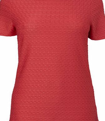 Bhs Coral Textured Top, coral 18930443641