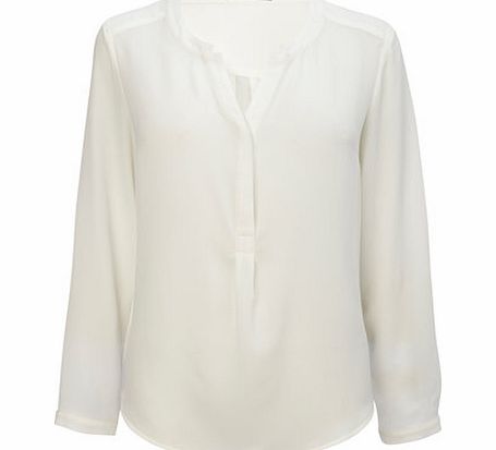 Bhs Cream 3/4 Sleeve Popcorn Shirt, cream 8616750005