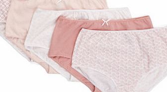 Bhs Cream and Pink Geo Floral Print 5 Pack Full