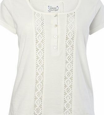 Bhs Cream Lace Insert Top, cream multi 734875318
