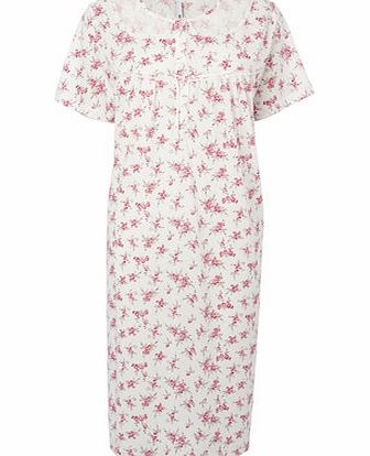 Bhs Cream Multi Floral Traditional Nightdress, cream