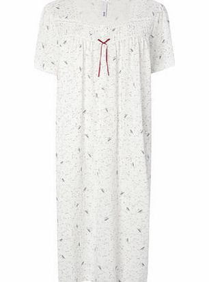 Bhs Cream Multi Grace Traditional Nightdress, cream