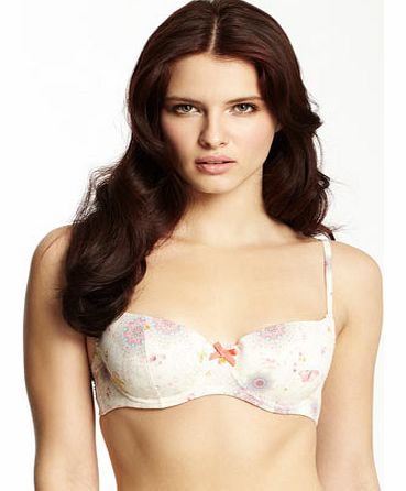 Cream multi Lepel Honeysuckle Balconette Bra,