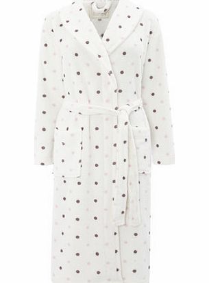 Bhs Cream Multi Shawl Collar Spot Print Robe, cream