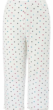 Bhs Cream Multi Womens Printed Spot Crop Pant, cream