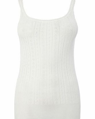 Bhs Cream Pointelle Thermal Cami Vest, cream
