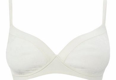 Cream Softie Jacquard Non Wired Bra, cream