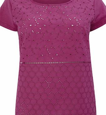 Bhs Crocus Pink Broiderie Front Top, Crocus 2425031442