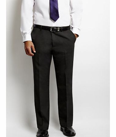 Bhs Dark Grey Pindot Flat Front Suit Trousers, Grey