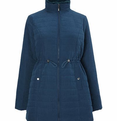 Bhs Dark Teal Funnel Neck Padded Coat, dark teal