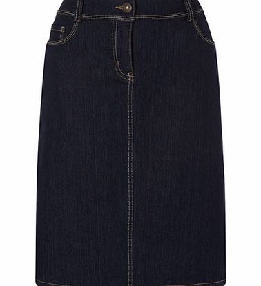 Bhs Darkwash A-Line Denim Skirt, darkwash denim