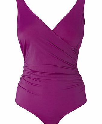 Bhs Deep Purple Wrap Front Tummy Control Swimsuit,