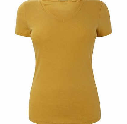 Deep yellow Short Sleeve V Neck, deep yellow