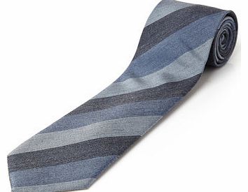 Bhs Denim Multi Colour Stripe Tie, Purple BR66V01EPUR