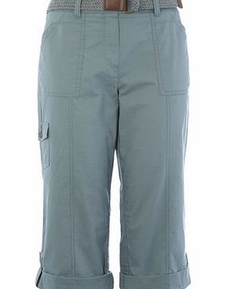 Bhs Duck Egg Belted Cotton Crop, duck egg 2207693132