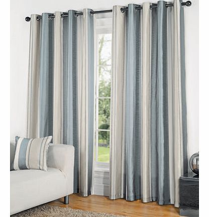 Duck egg Casa stripe curtains, duck egg