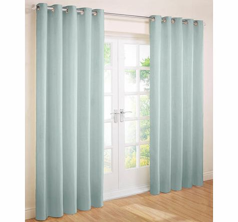 Duck egg Essentials plain Panama eyelet curtain,