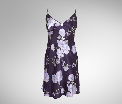 Enchanted print short satin chemise