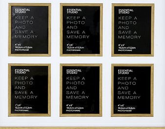 Bhs Essential Wood Effect Double Mount Frame 6 Multi