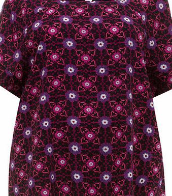 Bhs Evans Berry Tile Print Top, red 12610433874