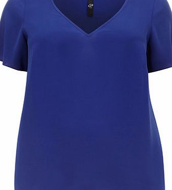 Bhs Evans Blue Crepe Swing Top, blue 12610371483