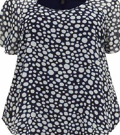 Bhs Evans Blue Spot Print Shell Top, blue 12610251483