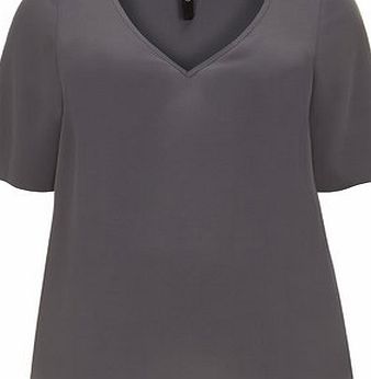 Bhs Evans Grey Crepe Swing Top, grey 12610290870