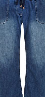 Bhs Evans Navy Jersey Waist Band Slouch Regular Leg