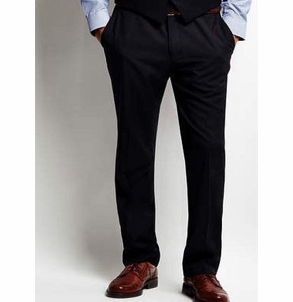 Bhs Flat front Navy Plain Trousers, Blue BR64T05DNVY