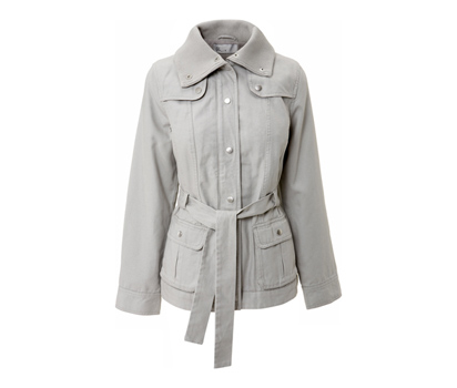 Fleece lined belted canvas coat