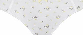 Bhs Floral Print Cotton Knicker, cream 2304660004