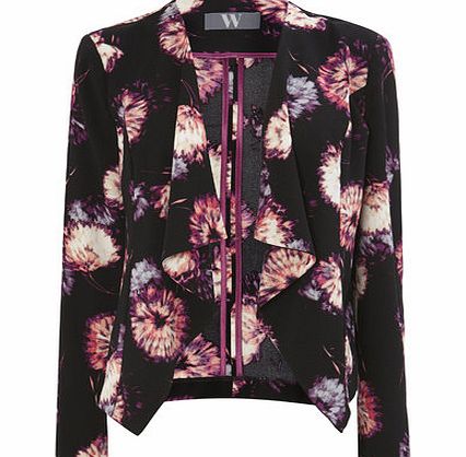 Bhs Floral Print Waterfall Jacket, pink/black